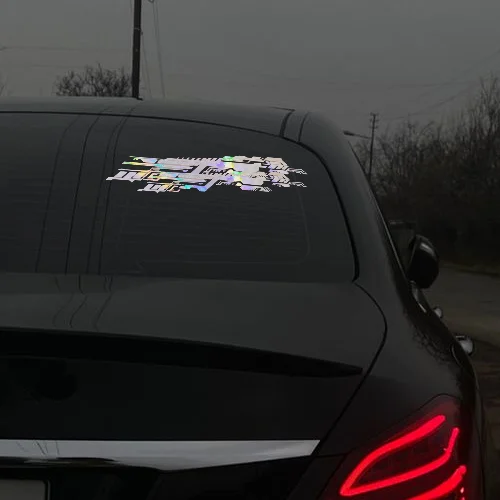 Holographic Cutout Waterproof Outdoor Vinyl Stickers Clear Window and Glass Use Car Stickers for Other Clear Glass Things