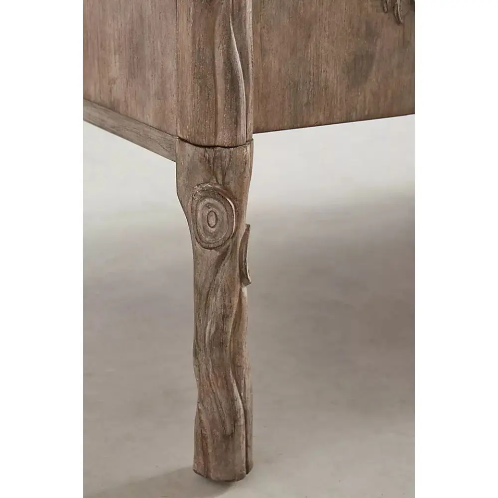 modern luxury vintage antique royal living room wooden carved handmade bird and trees hand carved land sky cabinet sideboard MAH