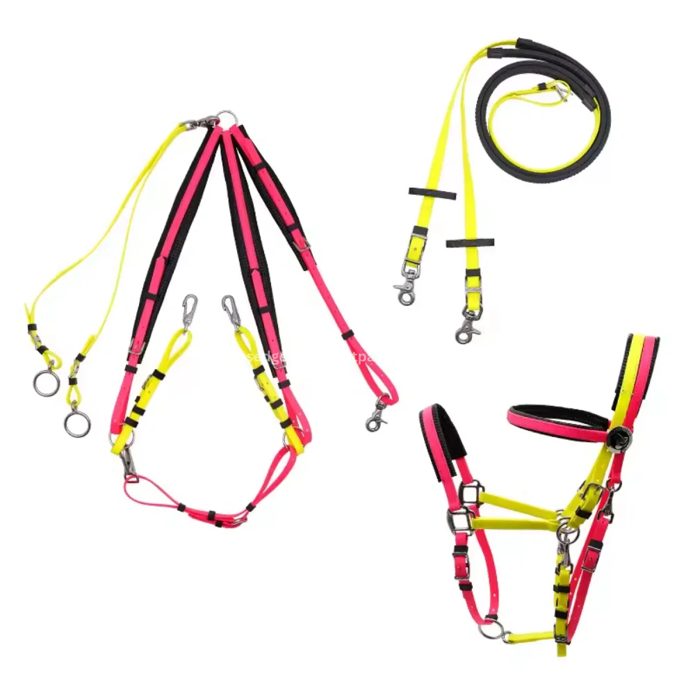 Professional Padded Horse Headcollars  Adjustable Nylon Horse Head Collar Halter Strong Halter with Adjustable Chin and Snap