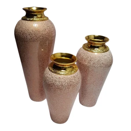 Best Classic Black Metal  Flower Vase  With Enamel Coating Decoration Designer Modern Table Decorating Beaded Wholesale Pot