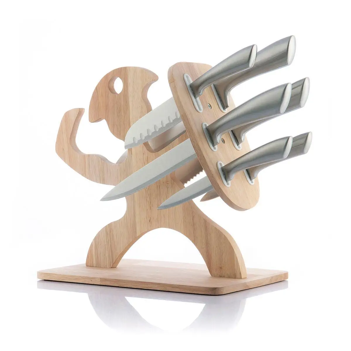 Spartan InnovaGoods 7-Piece Knife Set with Wooden Stand