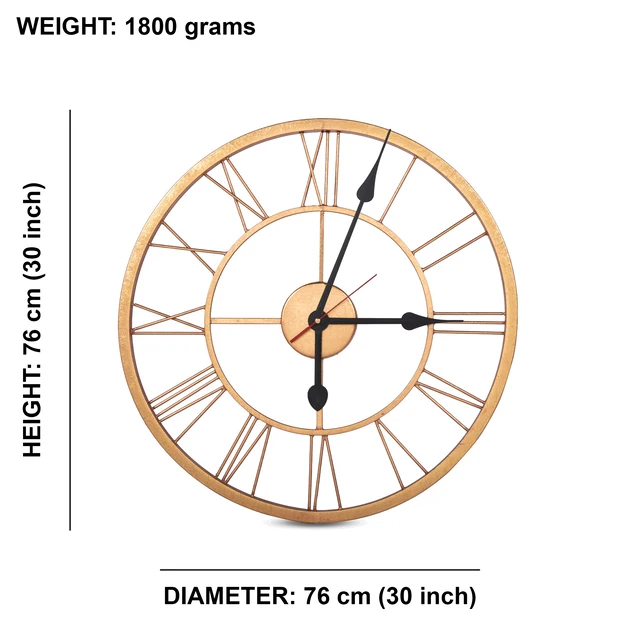 Custom Design Metal Iron Wall Clock Round Shape 30 Inch Rose Gold Plated Frame For Home Office Largest Manufacture Company