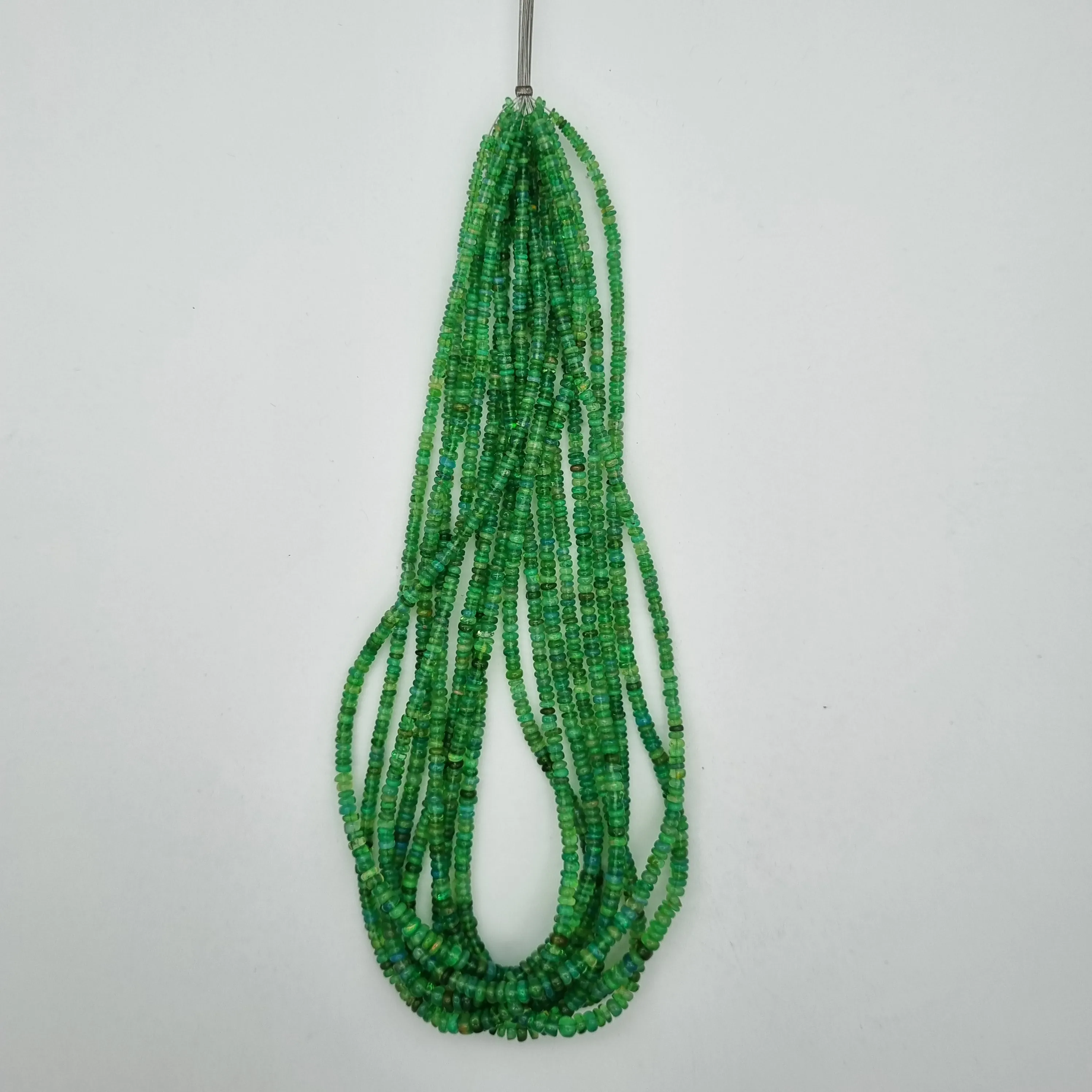 Most Selling  AAA Green Colour Ethiopian Opal Smooth Rondelle  Beads At Best Price By Factory For Jewelry