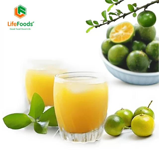 BQF process 100% natural fruit  manufacture price fruit puree Frozen Calamansi Puree Lifefoods from Vietnam