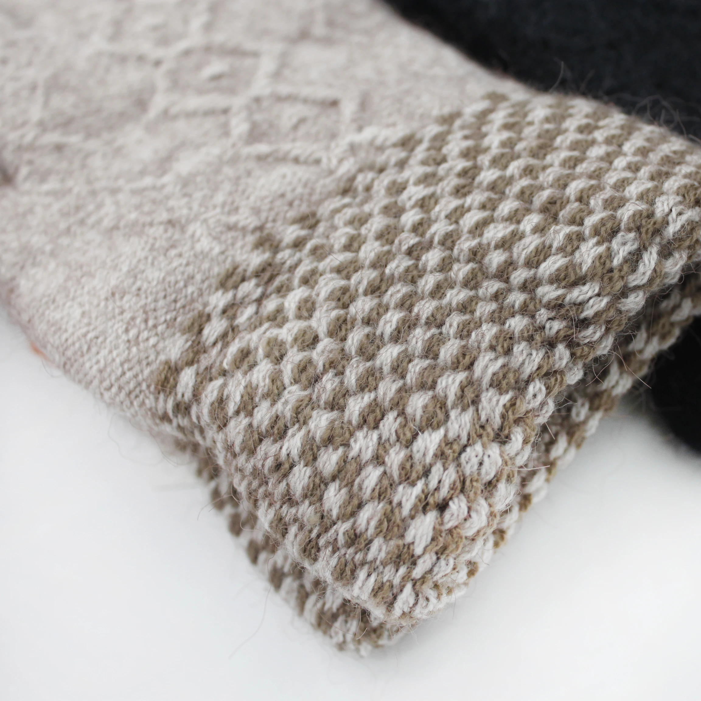 Cable Knitted Touch Screen Winger Warm High  Guality Double Layer Gloves