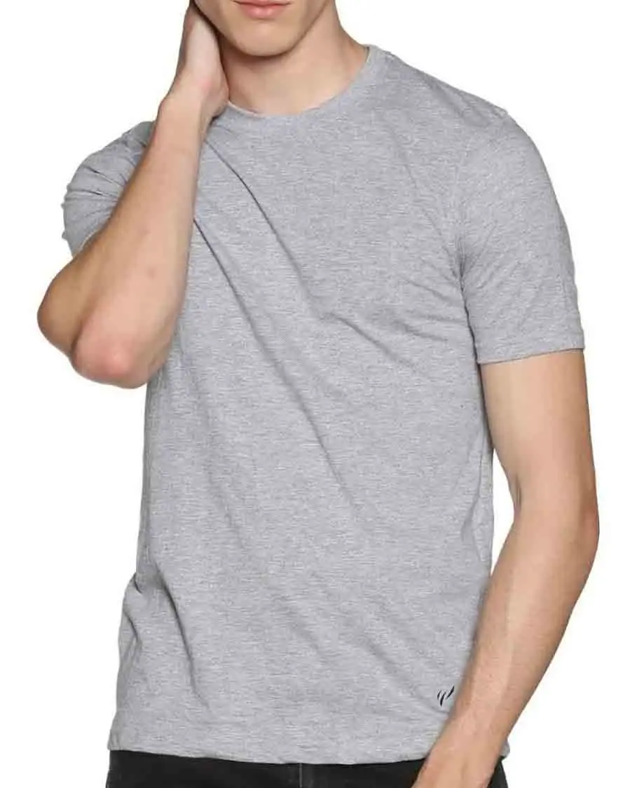 Mens T Shirts Stocklot Garments Mens GREY MELANGE CREW NECK T SHIRT Short Sleeve Mens Wholesale Clothing