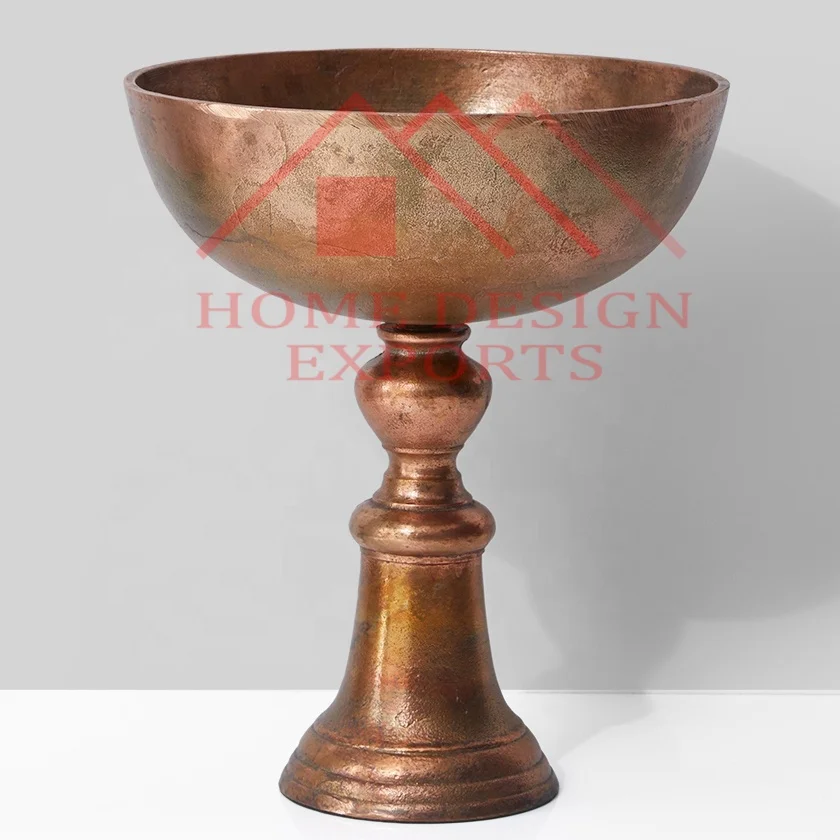 Brass Scalloped Pedestal Flower Bowl/Table Centerpieces Bronze Finishing Pedestal Bowl on Footed Base for Home Best Seller