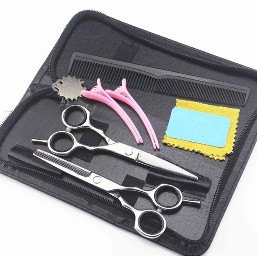 New Best High Performance 6.0 inch black-gold Professional Hair Cutting Hairdressing Barber Scissors Kit