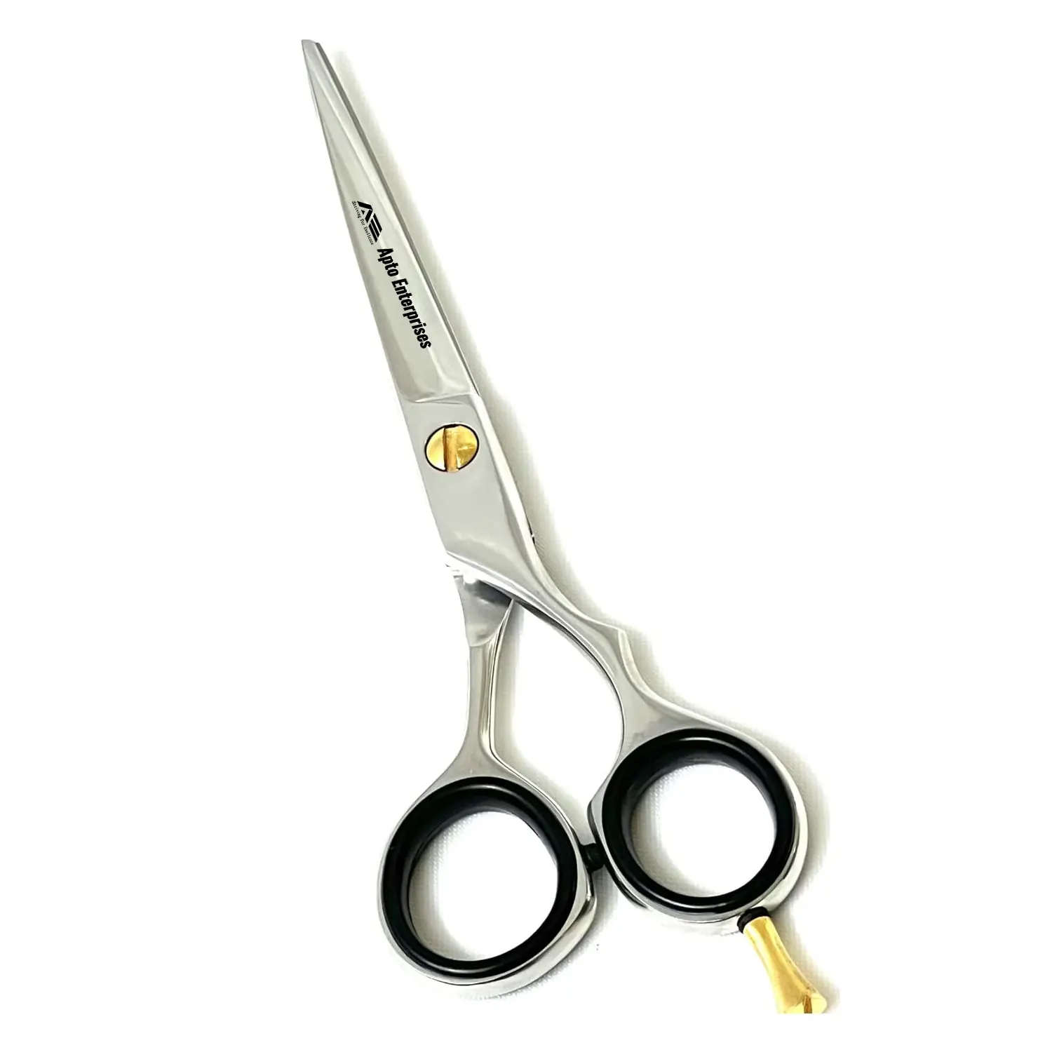 Barber Scissors Shears With Polished Finish 6 Inches Elegant Gold And Black Design For Precision Cutting And Grooming