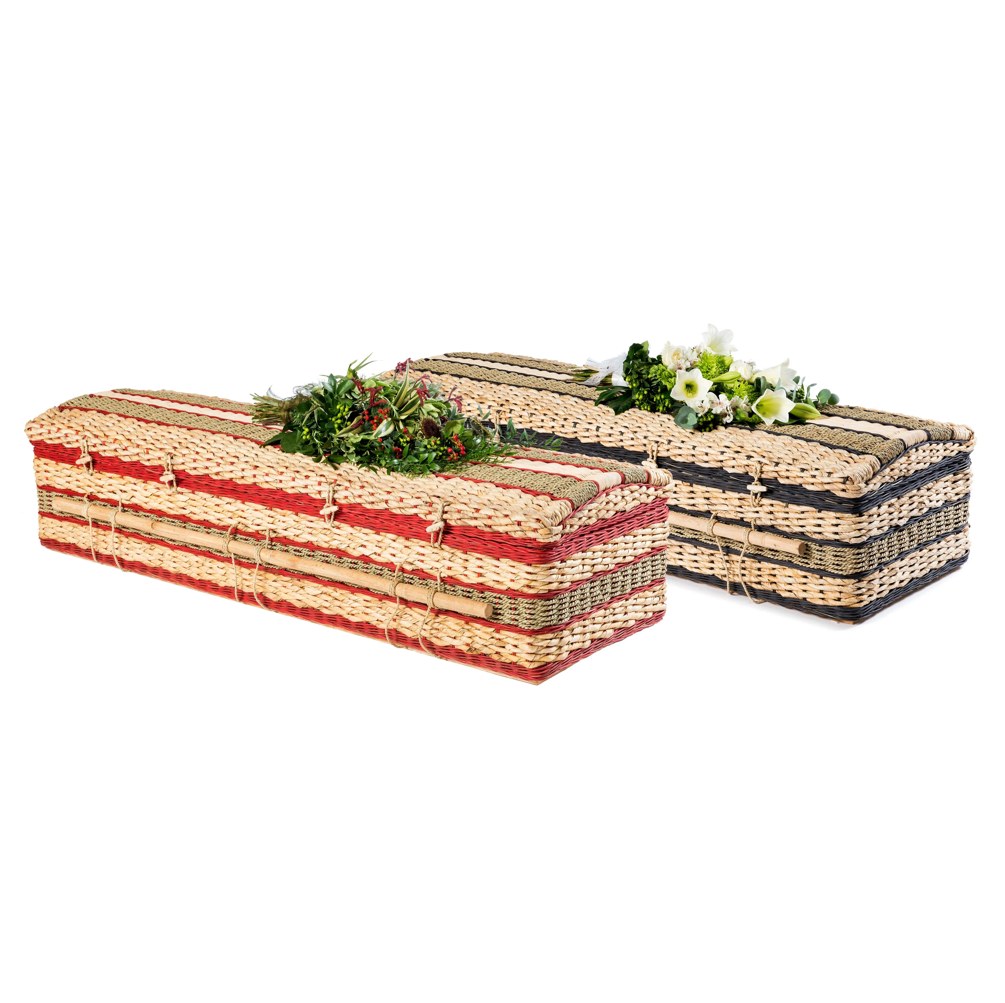 High Quality European Style Rattan Coffin Casket for Ashes Adult Handicraft Wicker funeral coffin for human pet made in Viet Nam