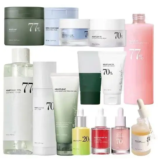 Hot selling wholesale South Korean skincare brand 77 facial serum facial niacin toner facial cleanser