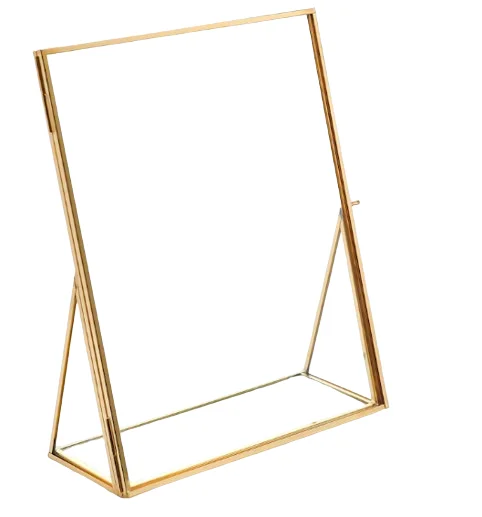 Handmade Frames With Glass Material Newly Launched Dining Room Bedroom Brass Metal Table Decor Photo Frame