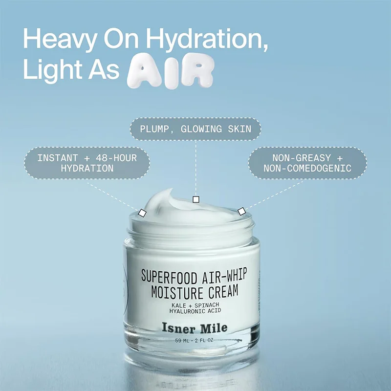 Air-Whip Face Cream Moisturizer Face Primer Lightweight Green Tea + Hydrating for Dry Skin Anti-Aging Sensitive Vegan Skincare