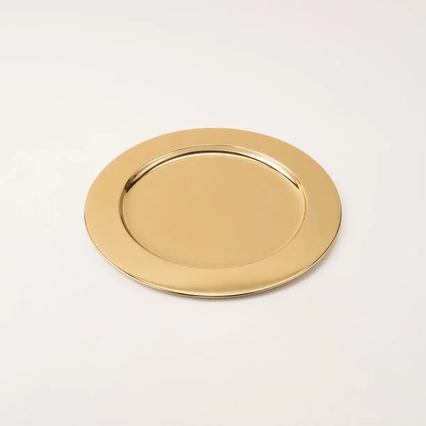 Bulk Manufacturer Of Golden Color  Charger Plates With Customized Color And Sizes For Hotels With Sizes Of 13 Inches