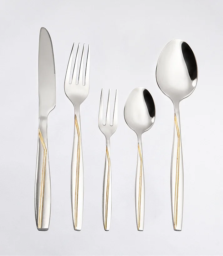 Home Kitchen Tableware Set Fork Knife Spoon restaurant silverware flatware set gold plating stainless steel  cutlery set