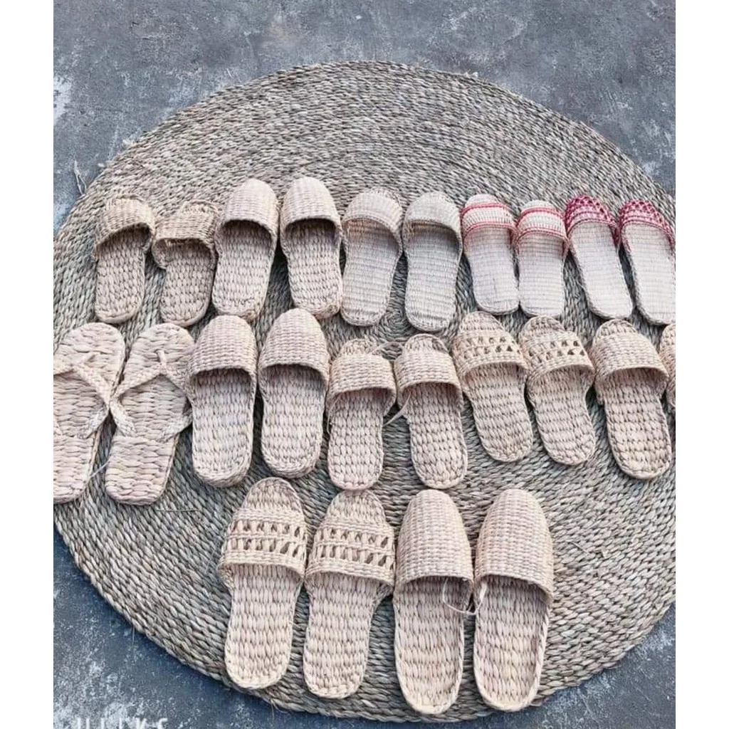 Comfort of Nature with Our One-Size Exclusive Handwoven Slippers Rattan Slip-Ons Shoes Natural Eco-Friendly Footwear