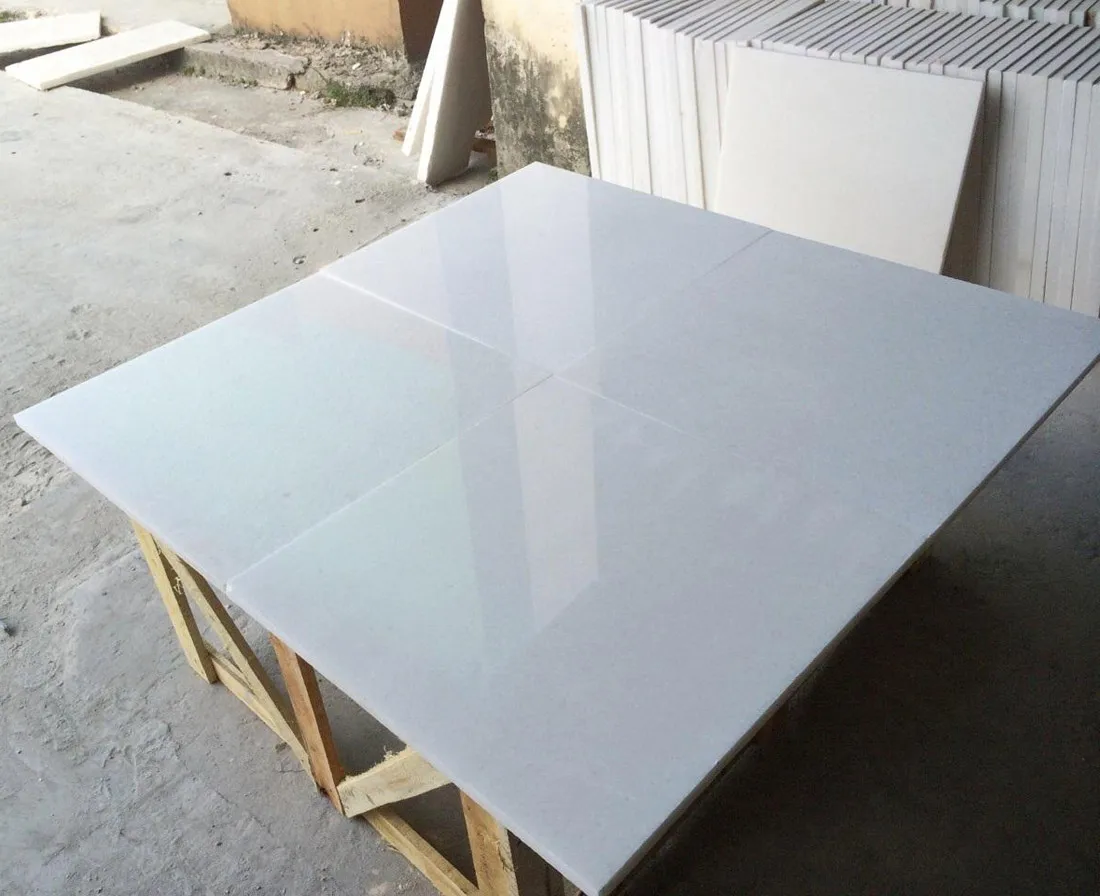 Polished white marble slabs tiles from vietnam