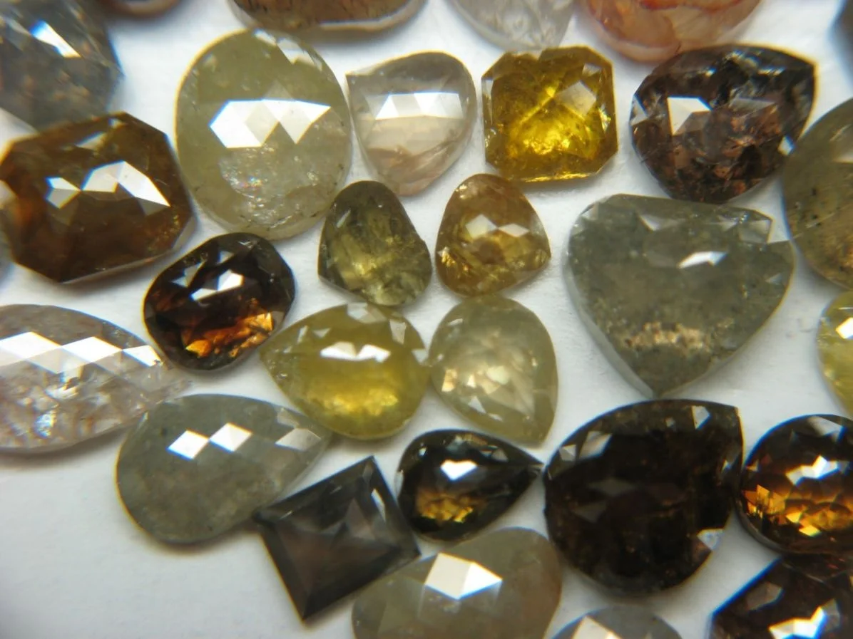 Salt and Pepper Multi Color Rose Cut Diamond 2.5 - 6 mm Faceted Round Loose Diamonds for Jewelry