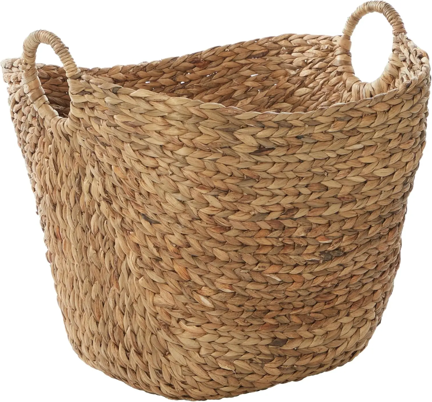 Storage Basket Decorative Natural Rope Basket Wooden Bead Decoration for Blankets,Toys,Clothes,Shoes,Plant Organizer