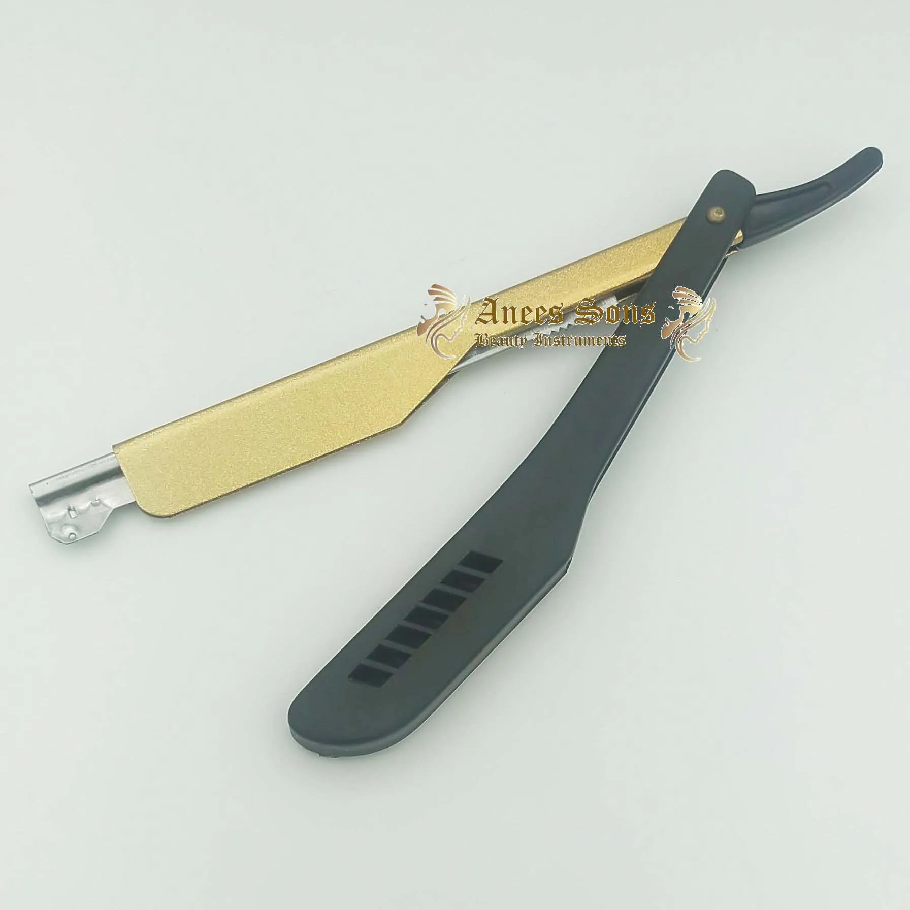 Wholesale Custom Black Gold Plastic Handle Sliding Barber Razor/ Shavette Razor