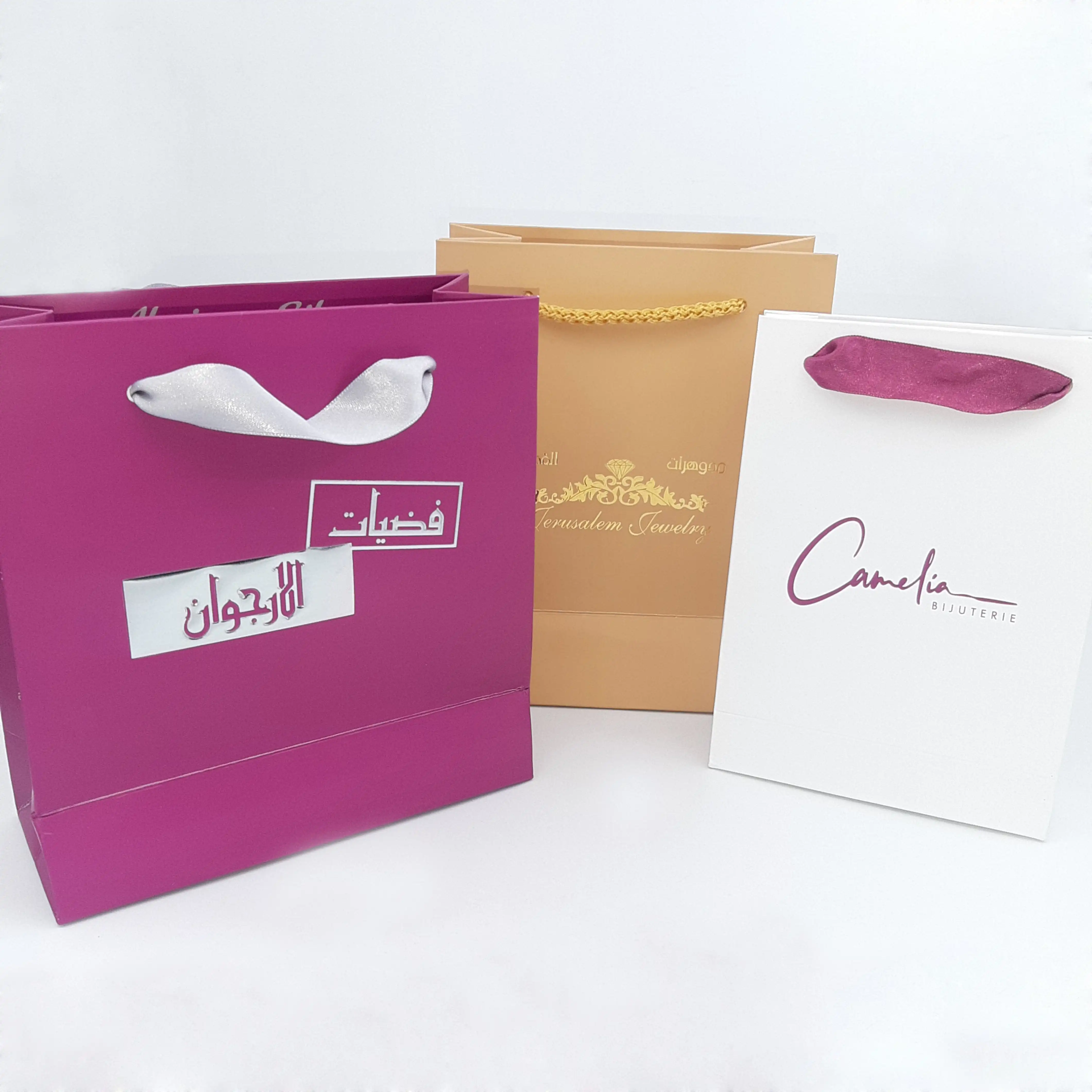 Custom Logo Luxury Gift Paper Bag for Jewelry Wholesale Eco Friendly 210 GSM Bristol Paper Bag For Jewellery