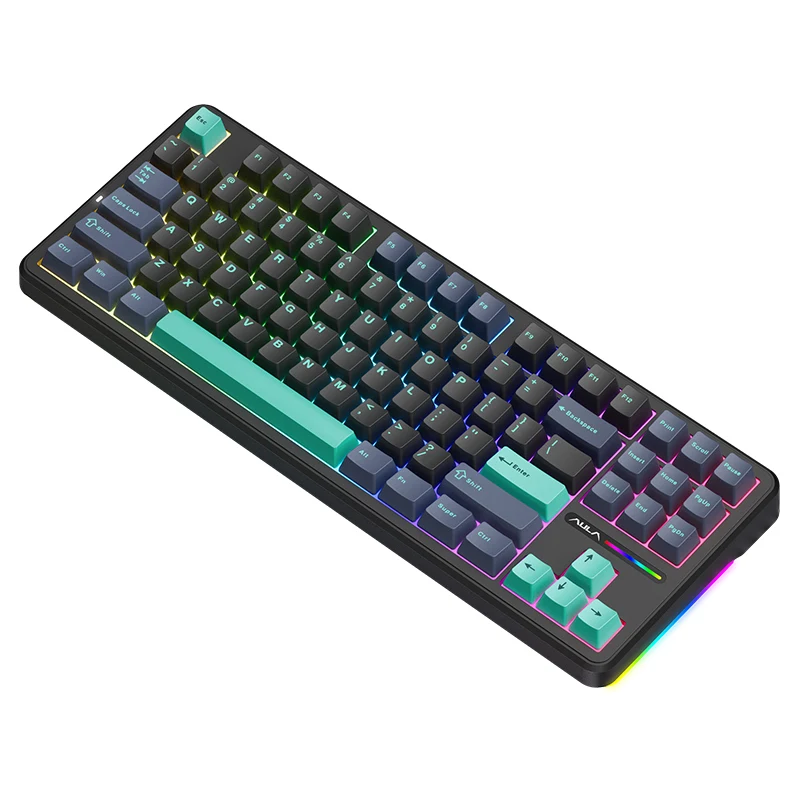 New arrivals ALUA F87 gaming keyboards DIY RGB backlit 87 keys wireless keyboard