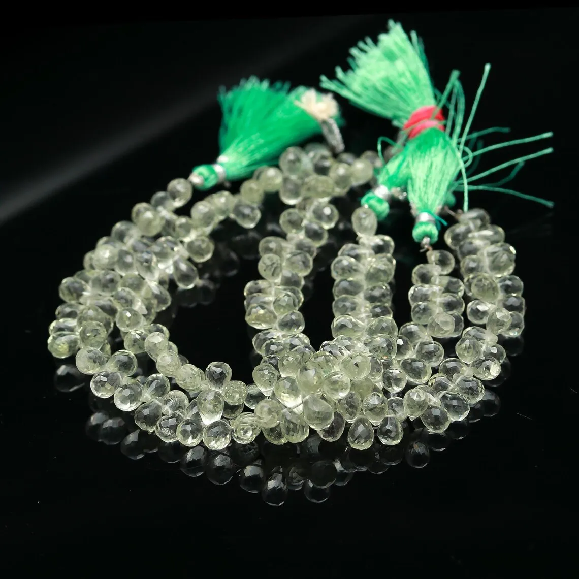 Green Amethyst Faceted Teardrop Beads Natural Amethyst Side Drop Briolette Bead For Jewelry Making Green Amethyst Gemstone Beads