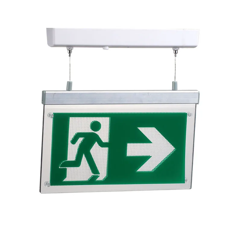 Double Side Escape Indicator Led Emergency Exit Sign Ceiling Or Hanging Installation Emergency Exit Sign With Cheap Price