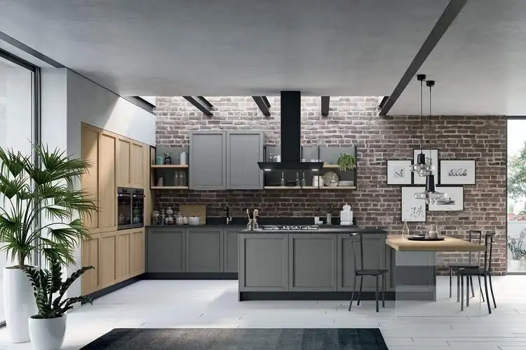 100% Made in Italy Professional Fully Customized Kitchen Cabinets Wood Framed Lacquer Laminated Finish for Retail Export