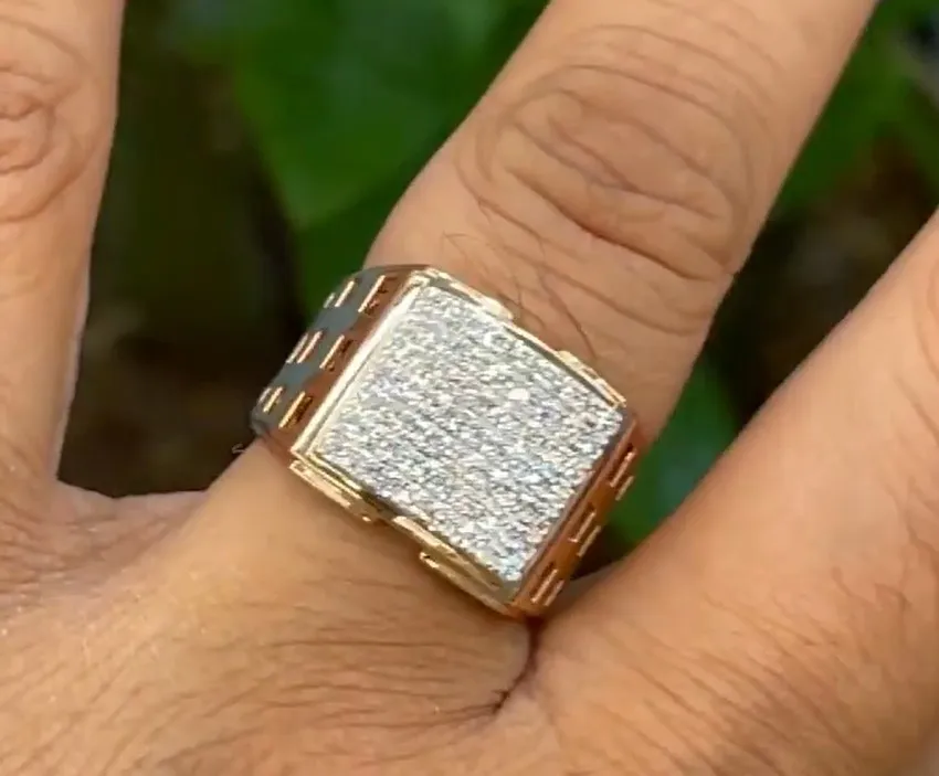 Jeny Jewels Jewelry Real Gold Ring 1.75CT Emerald Cut Diamond Engagement Ring 14K Pure Gold Halo Moissanite Ring For womens