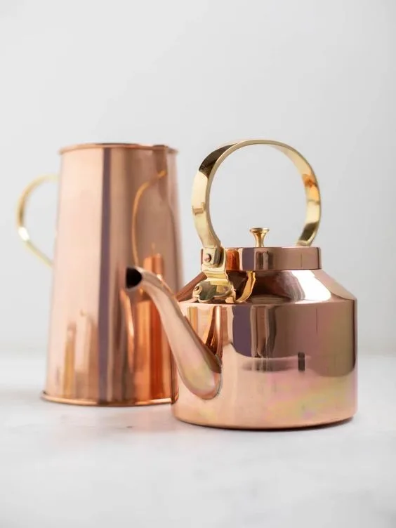 Trending Coffee Tea Serving Kettle Handmade Round Copper Tea Milk Kettle for Warming Tea Coffee Kettle