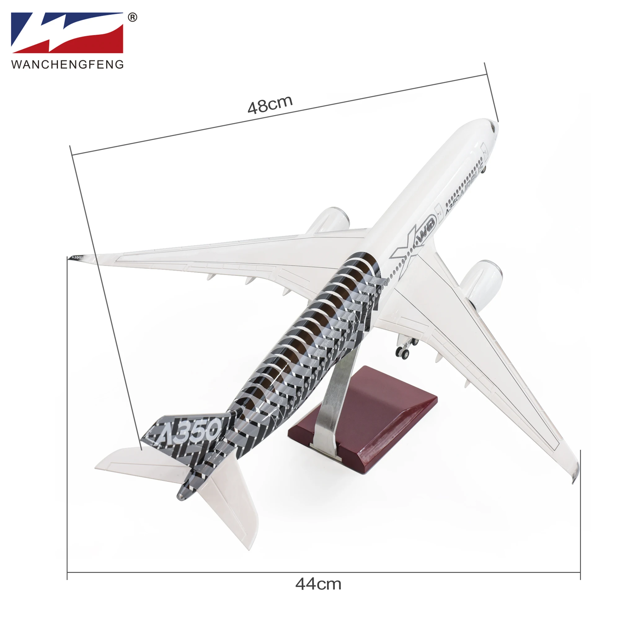 [LED Version] Plane Model Airbus A350 Xwb 1/130 48cm ABS Resin Aircraft Airlines Product