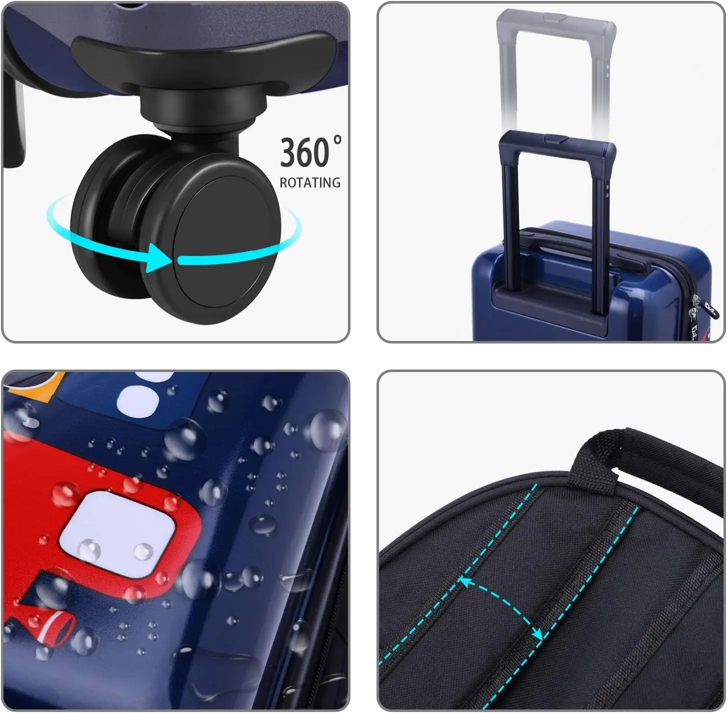 Children carry-on luggage set 18 inch rigid trolley case with universal wheels backpack hard shell travel suitcase For Kids