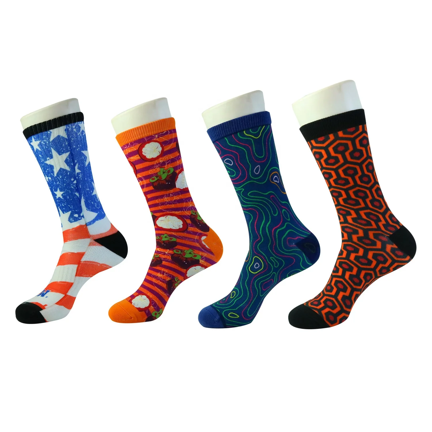 custom design outdoor waterproof Sublimation Socks Digital custom print cotton soft winter socks