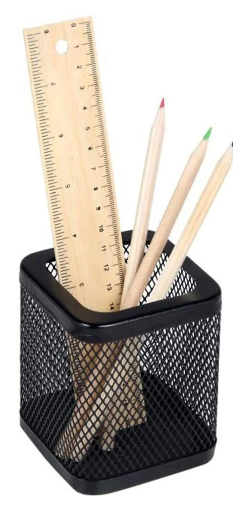 2022 Cheap Metal Grid Mesh round Pen Holder for Office Storage Supplies