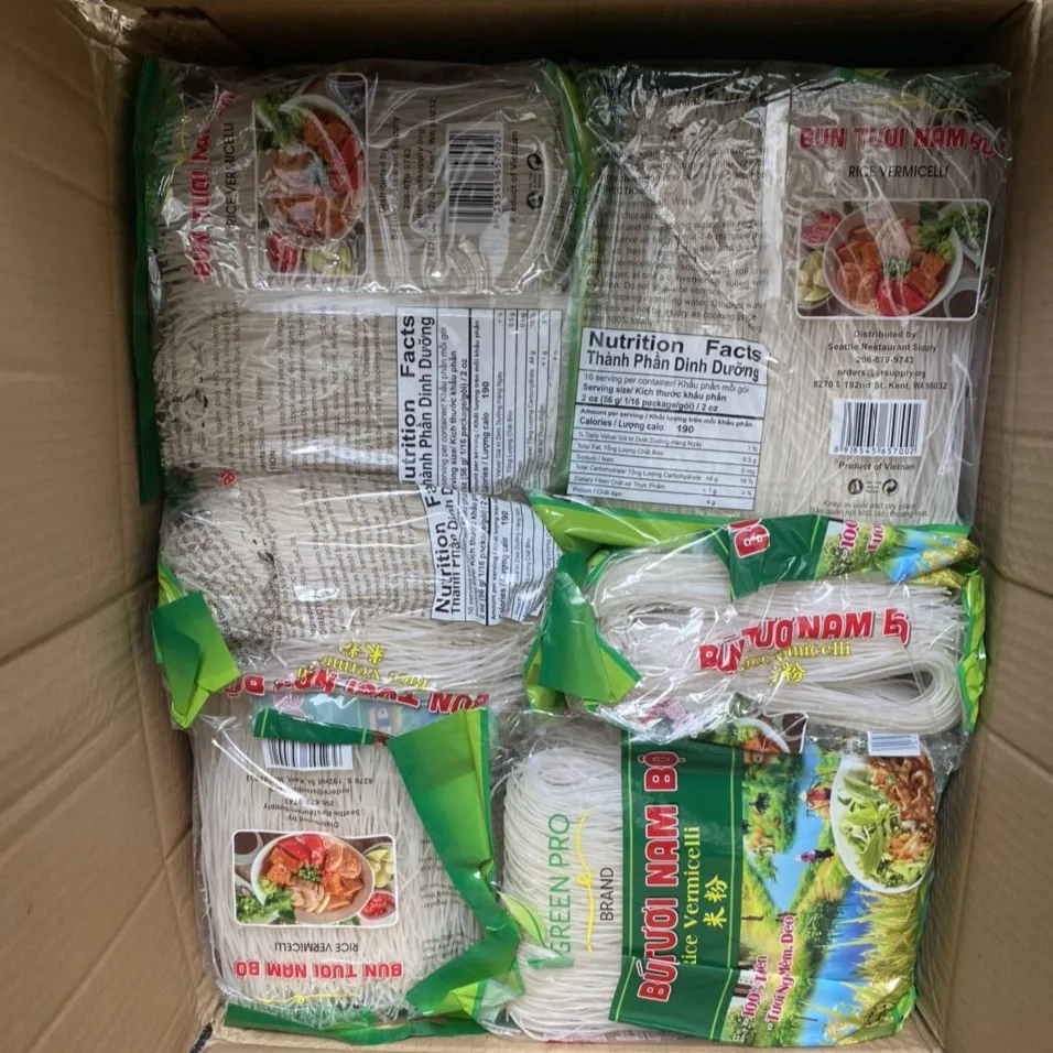 Wholesale Tasty Rice Vermicelli Bun Gao Rice Noodles 24 Months Made From Rice Starch Noodles Tenacious From Viet Nam