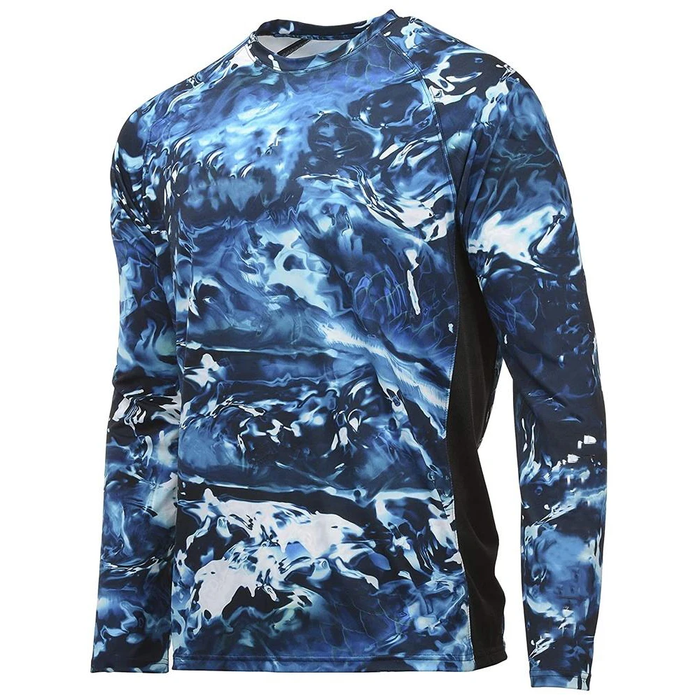 2023 Summer Men Stretchable Elastic Camo Jersey High Quality Long Sleeve Hunting Shirts Men Camouflage Hunting Clothing