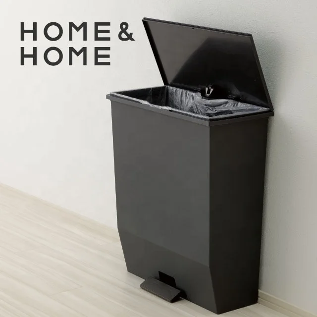 Slim and Wide garbage Pedal trash can for use in aisles with thin design made in Japan