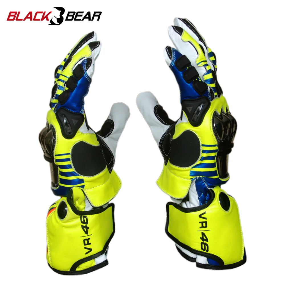Mens Moto Racing Pro-Biker Motorcycle Motorbike Gloves Sports Riding Leather Motorcycle MotoGP Rossi VR 46 Gloves MBG-0029