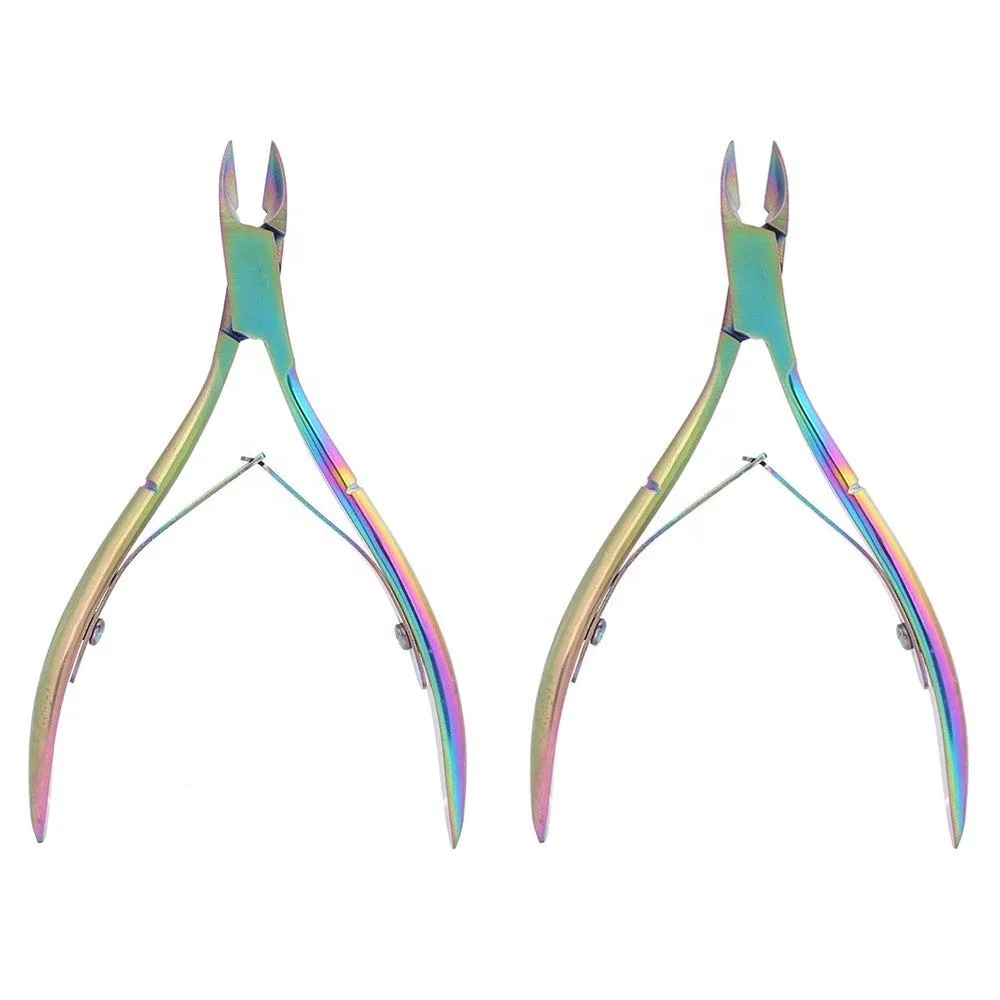 Professional 2-Piece Stainless Steel Side Cutters Manicure & Pedicure Nail Art Cuticle Clipper Trimmer for Fingers & Toes