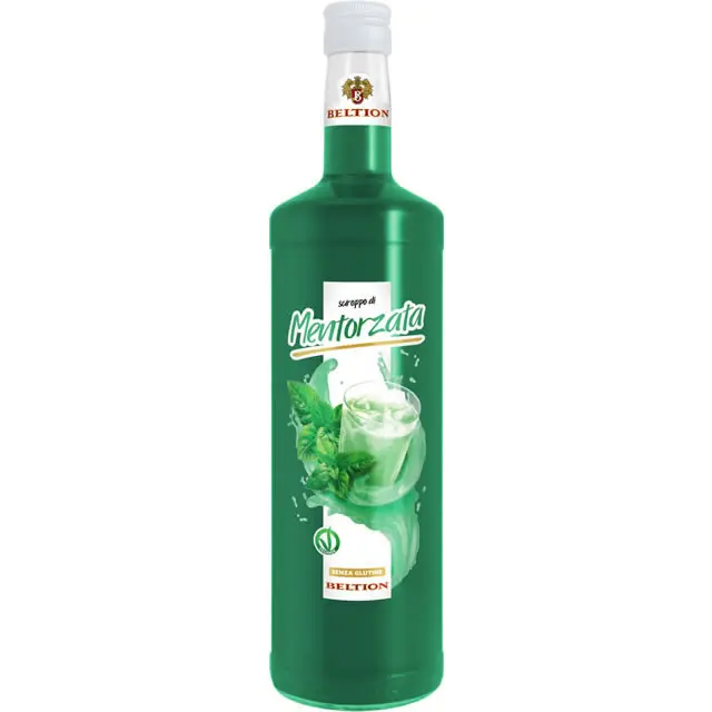 Premium Italian Mint Orzata syrup 1000 ml VEGANOK certified to be diluted for drinks for cocktails or for topping