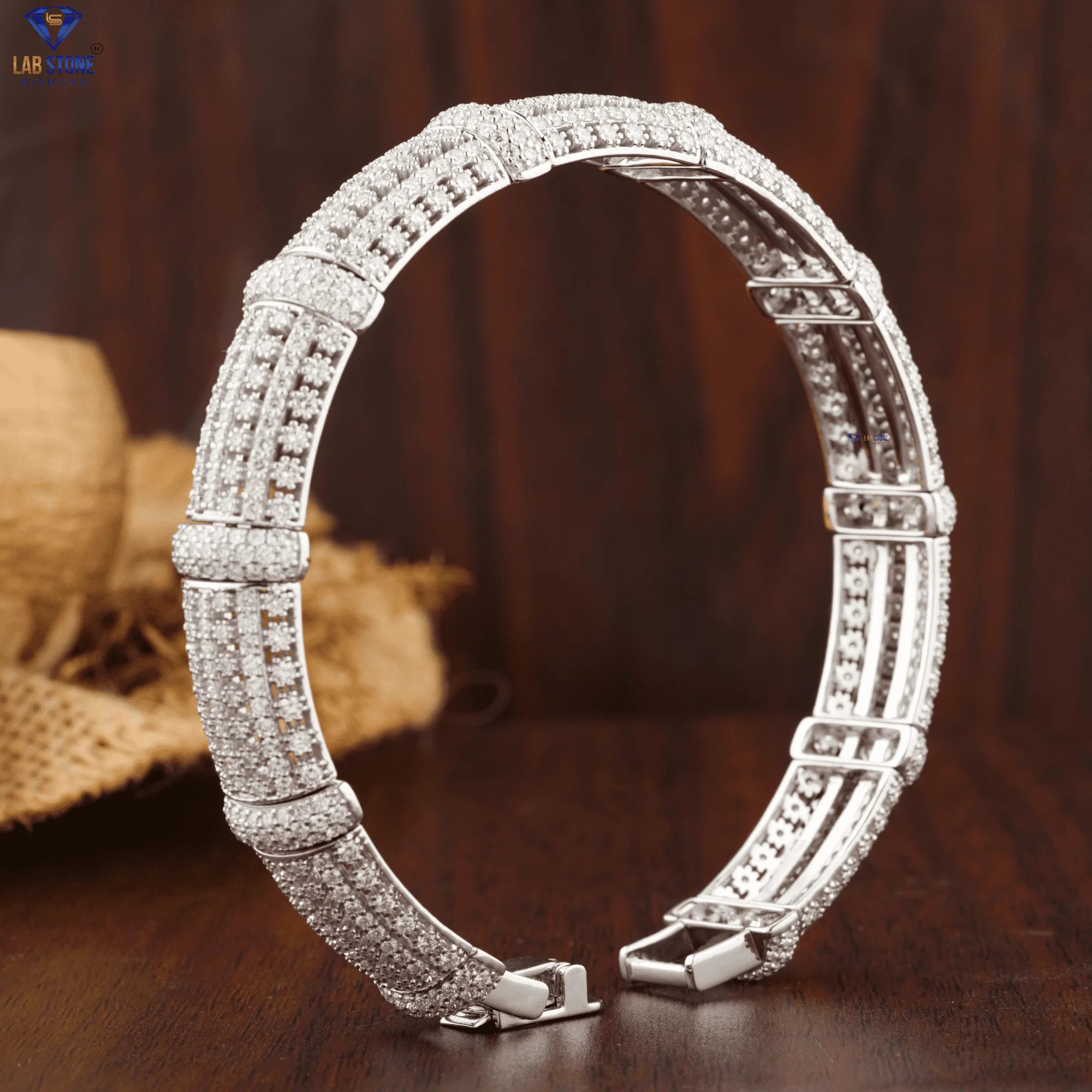 9.164 CT Round Brilliant Cut Diamond 18k White Gold  Diamond Bracelet  Cvd/Hpht Diamond  Jewelry