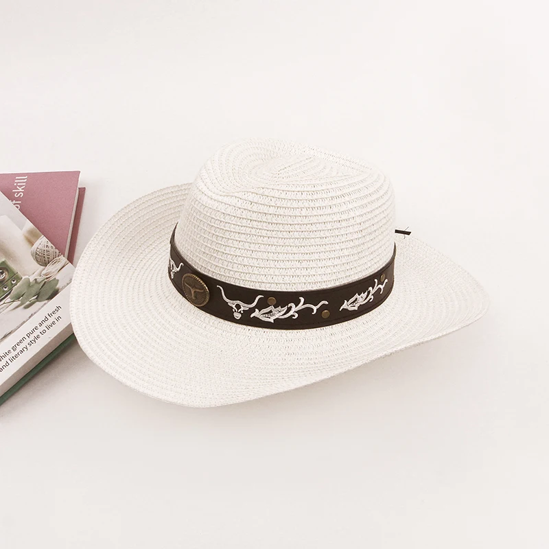 Hot Selling Western Style Genuine Leather Brown Cowboy Bush Hat Hats With Free Chin Strap Australian