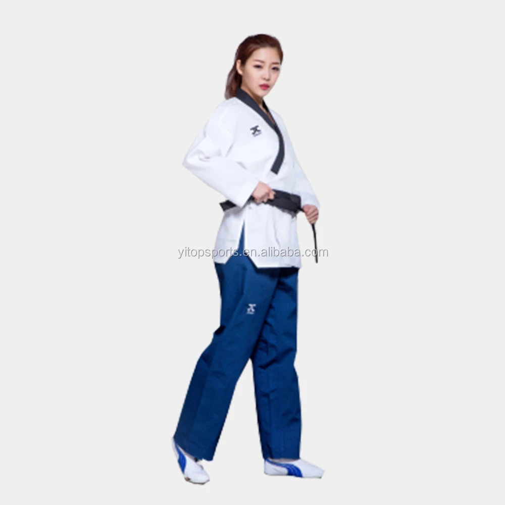 Dobok униформа для тхэквондо дешевая черная красная китайская Ультралегкая ткань мужчин детей wtf белая