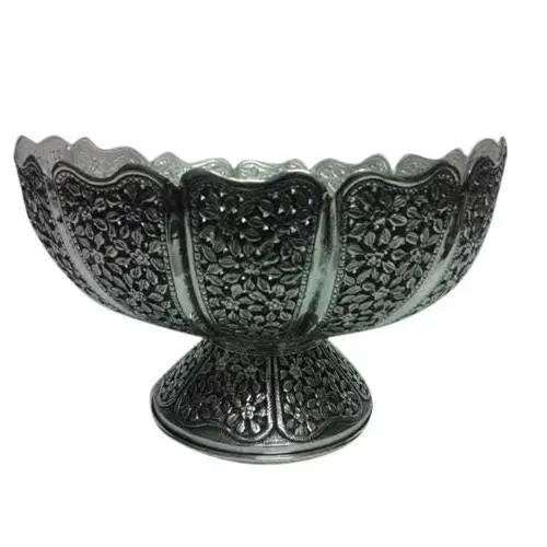 Декоративная латунная металлическая сервировочная чаша с золотой отделкой для кухни и стола Сервировочная вкусной еды десерта в домашних условиях