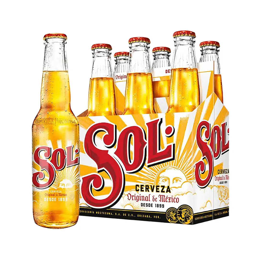 Мексиканское пиво sol CERVEZA-6x330 мл 4.6%/Соль мексиканское пиво-12x330
