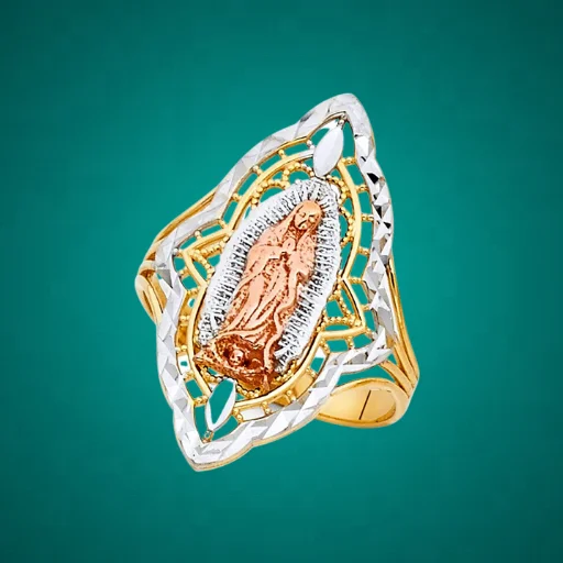 Fashion Jewelry Virgin Mary Rings three tone plated trending personalized high polished customization