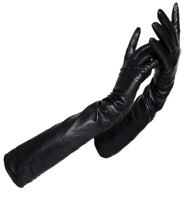 Winter Gloves Warm Ladies Fashion Black Opera Long Leather Gloves Customize Color and Design Made By Farhan Sports