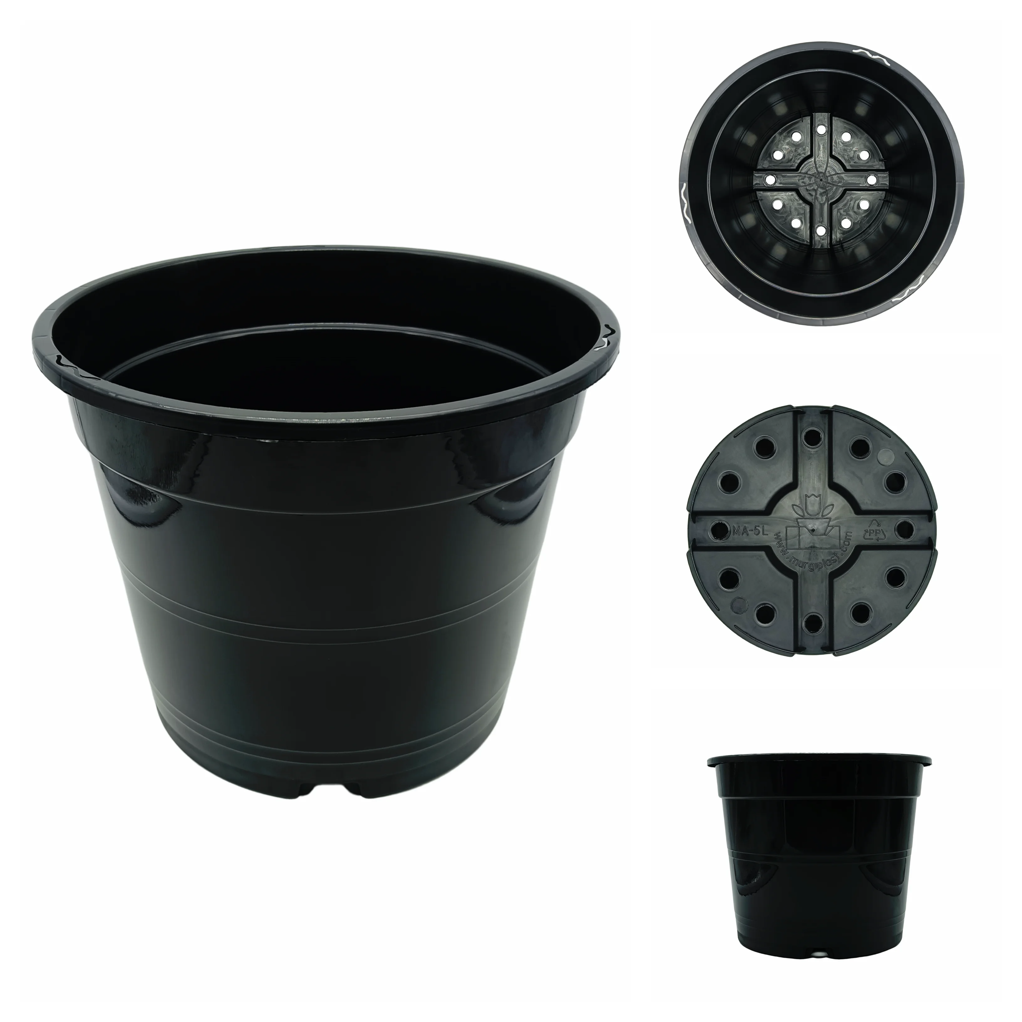 Wholesale Durable Plastic Nursery Pots Plain Clay Series Plants and Flowers Injection Mold Different Gallon Various Colors