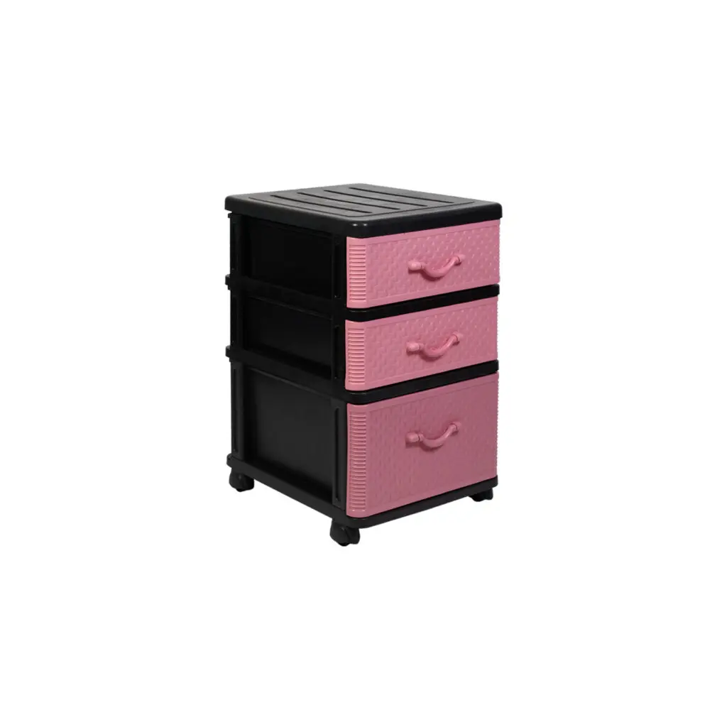 Multipurpose Space Saving Large Capacity Home Organization Colorful Plastic 3 Tiers Trendy Drawer Storage Cabinet Organizer